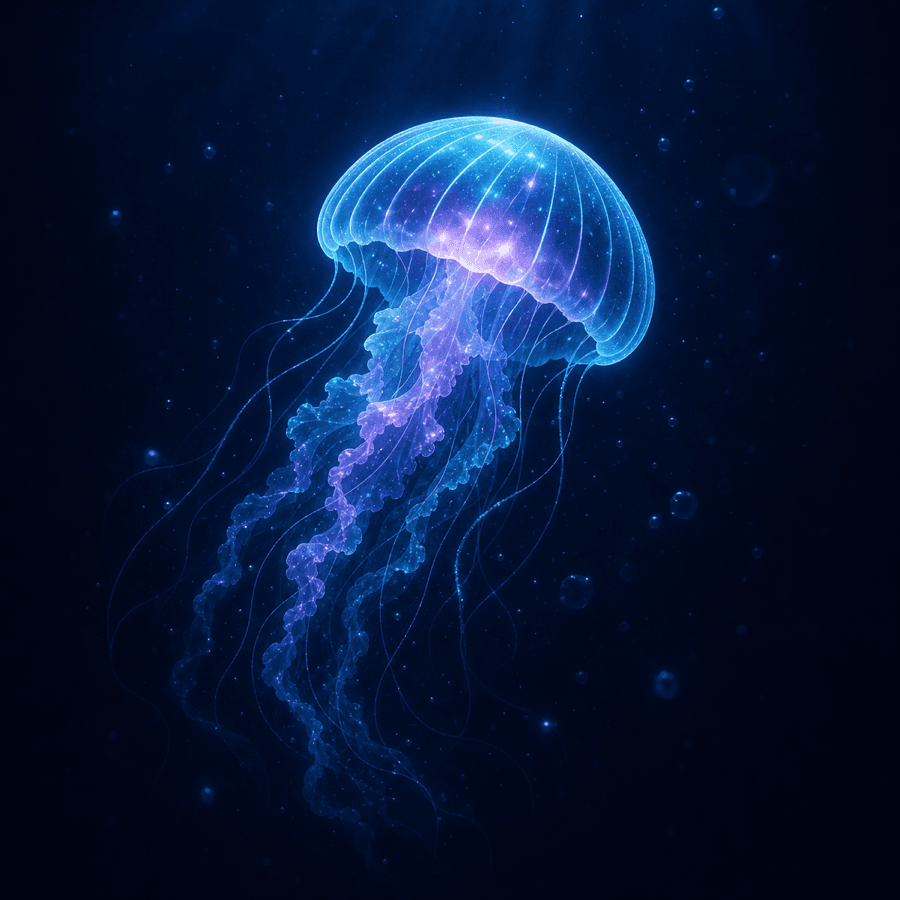 Deep Ocean living jellyfish widget artwork